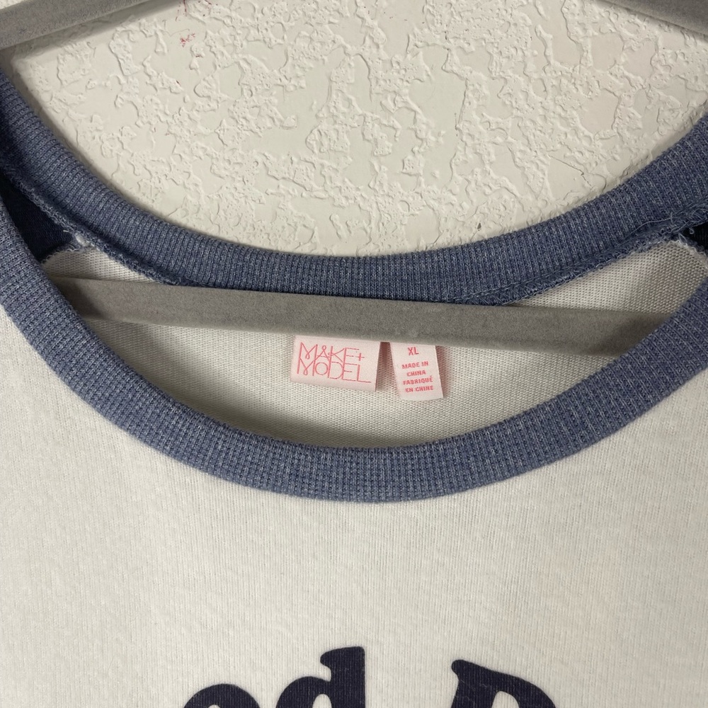 Make+Model Jumper Pullover Blue White “Good Day S… - image 5